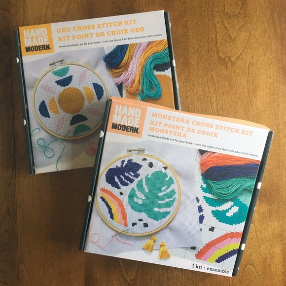 Handmade Modern cross stitch kits NIB - Picture 1 of 13